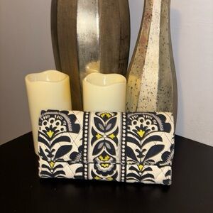 Vera Bradley Black and Yellow Patterned Wallet